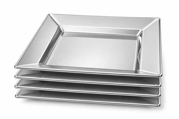 Square Side Plate 4's (Silver)