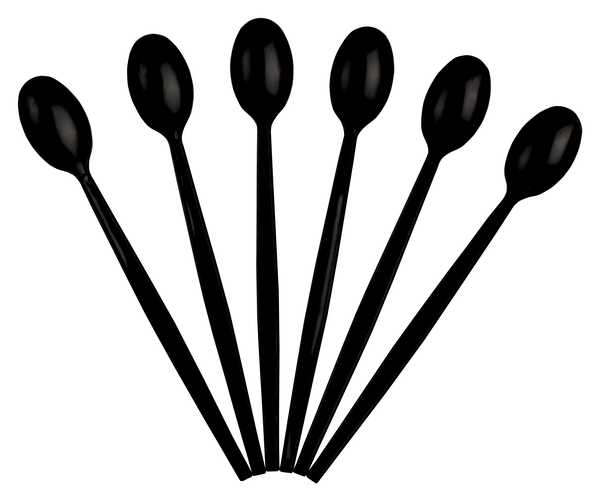 6Pc Soda Spoon Set (Black)