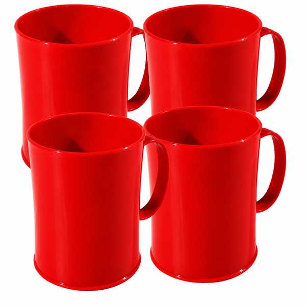 450ml Coffee Mugs 4's (Red)