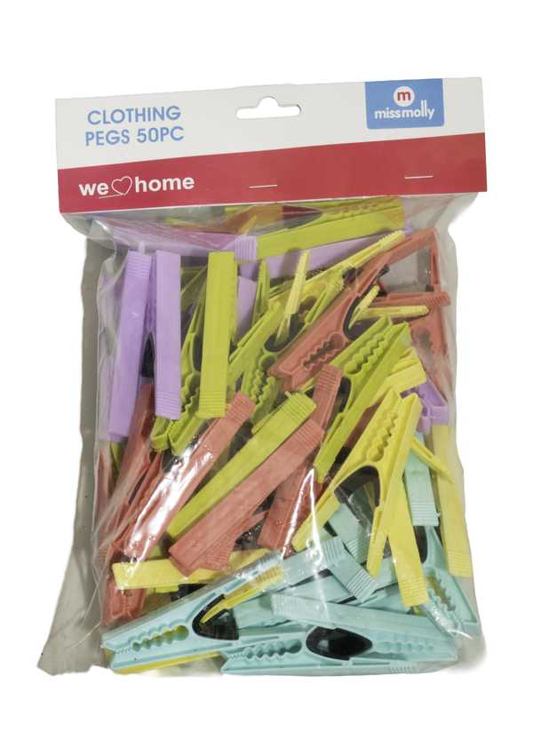 50 Clothing Pegs in a bag