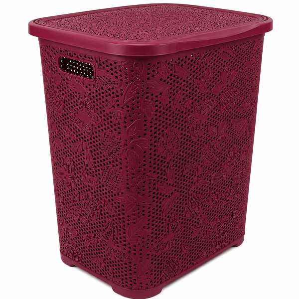Floral Spring Linen Bin (Cranberry)