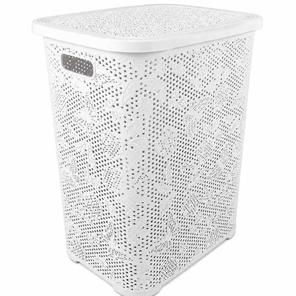 Floral Spring Linen Bin (White)