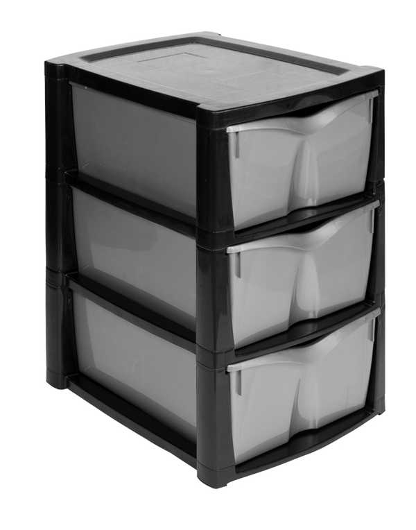 3 Drawer Storage unit GLOSS (BLACK)