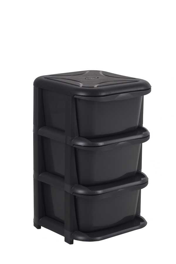 3 Drawer Chest (Bl | Black)