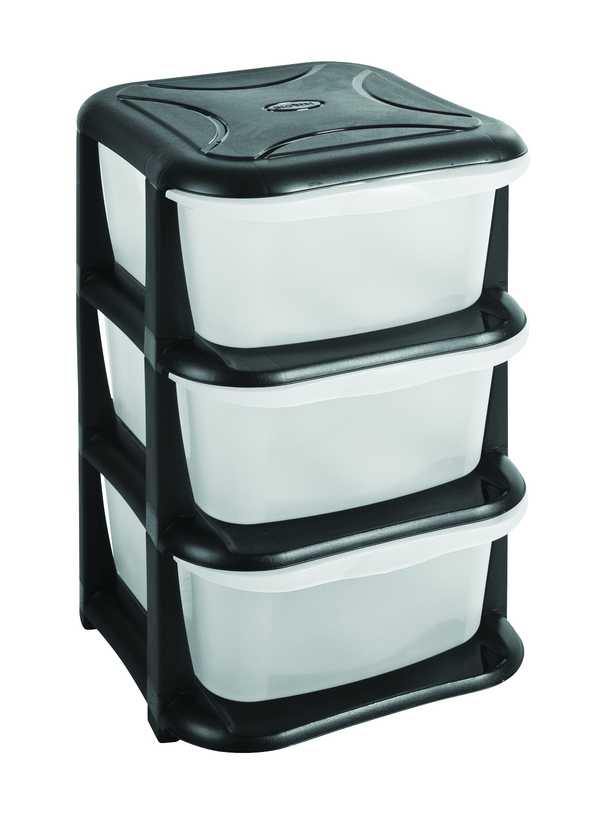 3 Drawer Tower (Bl | Clear)
