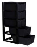 5 Drawer Glossy Storage unit (Black)
