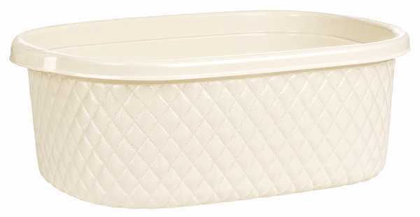 14L Leather Look Basket (Cream)