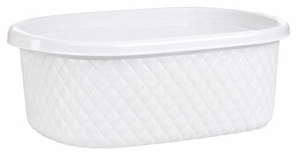 14L Leather Look Basket (White)