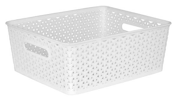 15L Woven Basket (White)