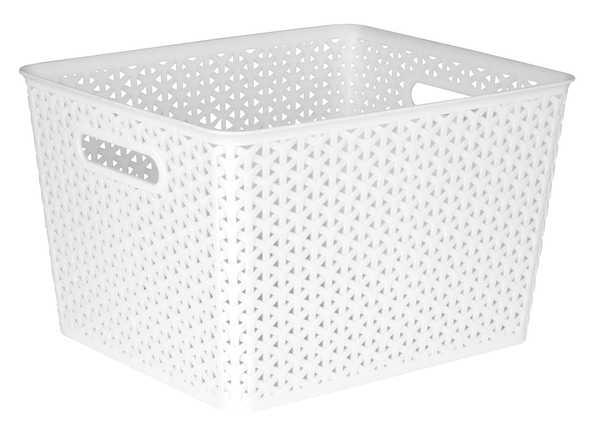 25L Woven Basket (White)